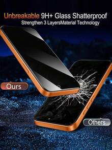 2 件装隐私屏幕保护膜适用于 17/16/16e/15/14/13/13Pro/12/11/17ProMax/17Air/16ProMax/15ProMax/14Pro/Plus/Mini/X/XR/XSMax/7/8/SE2/SE3，9H+ 钢化玻璃，兼容动态岛，防刮擦，全覆盖，隐私防偷窥 - 黑色 - 查看 5