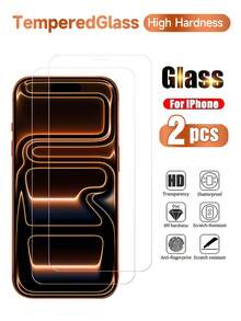 2片装钢化玻璃屏幕保护膜，兼容 17、17 Pro、17 Pro Max、17 Air、16、16 Plus、16 Pro、16 Pro Max、15、14、13、12、11 Pro Max、X、XS、XR、Mini、7、8、14 Plus，也兼容14、15 Pro Max - 無色 - 查看 21