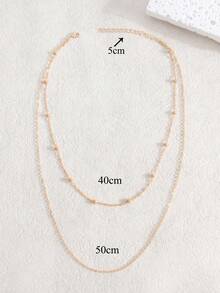 1 szt. dwuwarstwowy naszyjnik z koralików w stylu boho, modna biżuteria do pracy, dodatek na plażową imprezę dla kobiet (ręcznie robiony łańcuszek przycięty do odpowiedniej długości, ilość koralików może się różnić)