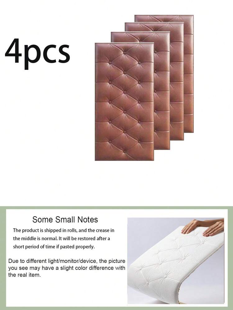 Self-Adhesive 3D Design, Elegant Rhombus Pattern Decorative Cushion Wall Sticker For Tatami Bed Headboard, Soft Padding, Black And White, Suitable For Bedroom And Living Room Decor, Foam Wall Panels For Room, Leather-Wrapped Decorative Collision-Proof Wall Padding, Wall Covering For Bedroom Headboard, Ensuring Safety - Multicolor - View 9