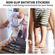 Bathtub Stickers Non Slip White Anti Slip Shower Strips Tubs Safety Shower Treads Adhesive Sticker For Bathroom Bathtub Shower Floor Ladders With Scraper 24Pcs - White - View 4