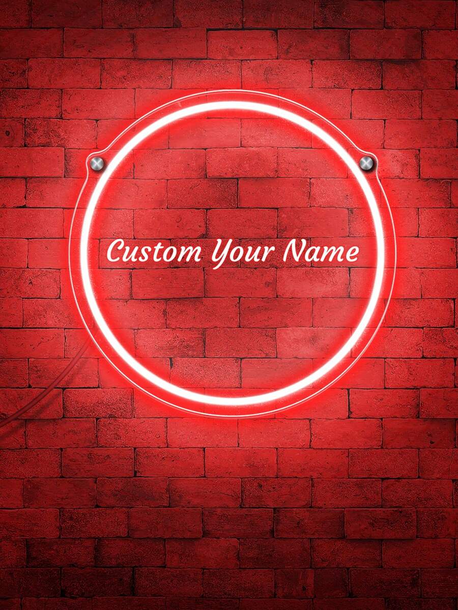 1 szt. DIY niestandardowy neonowy znak z nazwą do dekoracji ściennej, zasilany przez USB, grawerowane światło artystyczne 3D, prezent na przyjęcie świąteczne dla dzieci, dziewcząt, neonowe światła LED z grafiką 3D do firm, kawiarni, restauracji, hotelu