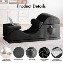 Advwin Convertible Yoga Chair For Adults, Ergonomic Foam Lounge With Lumbar Pillow, Washable Cover, Side Pocket, No Assembly Needed – Great For Exercise, Stretching & Relaxation - 黑色 - 查看 8