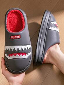 CYFMYD Pantofole da casa carine per uomo, divertenti piattaforme in pelle PU, scarpe interne calde, con memory foam, antiscivolo, pantofole da coppia, per uomo e donna