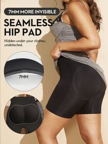 1 chiếc quần định hình nâng mông, kiểm soát bụng, nâng mông cho nữ, thiết kế vi phẫu, tạo đường may liền mạch giúp mông to tròn tự nhiên, quần định hình cho nữ. - màu đen - Xem 3