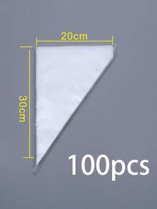 100 buah Kantong Piping, Kantong Dekorasi Kue Tebal, Kantong Frosting Plastik Tahan Lama untuk Dapur dan Restoran, Produk Dekorasi Kue DIY, Alat Memanggang Penting untuk Dekorasi Makanan Penutup - Clear - View 10