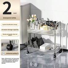 رف أكريليك للمطبخ والحمام 2 3 4 طوابق، بعجلات شفافة عملية متعددة الوظائف