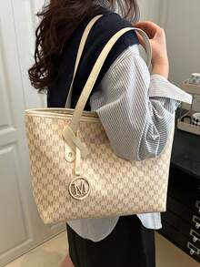 حقيبة تسوق قابلة للطي ذات نمط هندسي أنيق وسعة كبيرة، تشمل محفظة صغيرة، مناسبة للفتيات والنساء للتسوق والتنقل والسفر في العطلات، حقيبة نسائية بطراز العملة القديمة، حقيبة مدرسية