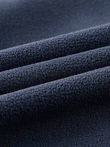 男士藏蓝色抓绒拉链连帽户外休闲长袖外套，秋冬季款 - 藏蓝色 - 查看 7