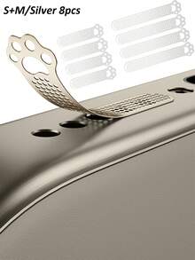 8Pcs Cat Paw Shape Metal Dust Proof Stickers For IPhone 12-17 Speaker Grille, Christmas Gift