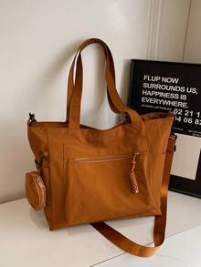 Túi Tote Unisex Dung Tích Lớn Có Ví Đựng Tiền Xu 1 Chiếc Phong Cách Hàn Quốc Mới Phong Cách Đại Học Học Sinh Trung Học Cơ Sở Túi Đeo Chéo Túi Đeo Vai Túi Vải Túi Đeo Chéo, Túi Nữ Có Túi 10 Xu, Túi Đi Học Đi Mua Sắm, Kỳ Nghỉ, Túi Tote Thời Trang Có Khóa Kéo, Túi Tote Đi Học Lớn, Nhiều Ngăn, Hoàn Hảo Cho Bãi Biển, Trường Học, Công Sở & Sử Dụng Hàng Ngày - trái cam - Xem 7