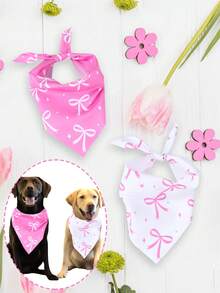 ﻿2Pcs Bow Saliva Towel,Adjustable Pet Drool Towel,Pet Scarf,Dog Bandana,Pink Birthday Decorations,Bow Birthday Decorations,Pink Bow Birthday Decorations,Pink Bow Decor,Bow Party Decorations,Dog Supplies,Pet Supplies,Cat Accessories,Dog Stuff
