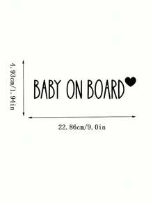 1pc Baby On Board Car Sticker, Safety Warning Sign For Car Window Or Body Decor