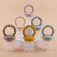 1pc Baby Fruit Feeder, Beaded Design, Easy For Infants To Eat Fruits & Veggies, Soft Silicone Teether - Multicolor - View 10
