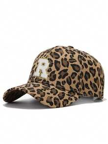 1 件女式可调节 26 个字母豹纹棒球帽，户外防晒休闲帽，适合春季、秋季、旅行、海滩，也适合男士 - 深豹紋 - 查看 30