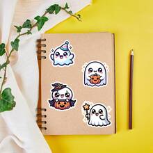 50pcs New Cute Halloween Doodle Stickers, Suitable For Water Bottles, Computers, Decorative Stickers, Halloween Stickers - Multicolor - View 5