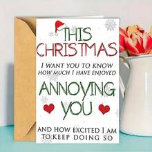 1pc Funny Christmas Greeting Card With Envelope, Interesting Holiday Card Suitable For Spouse, Partner, Friend Or Parent - Sets - View 1