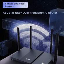 ASUS ASUS RT-BE57 WiFi7 Gaming Router, Home Wireless Gigabit Router, Whole-Home WiFi7, 2.5G Port, AiMesh Flexible Networking