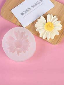 4 件雏菊花硅胶模具 - DIY 香薰杯蜡烛/香薰石膏装饰模具，耐用且易于脱模，可作为家居装饰礼物 - 白色 - 查看 3