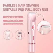 Máy cạo râu điện 2 trong 1 dành cho nữ, sạc điện và nhỏ gọn, thích hợp sử dụng cả khi ướt và khô. Hoàn hảo để tỉa và cạo lông tay, chân, nách, vùng bikini và lông mặt bao gồm môi, cằm và cổ. Có đầu điều chỉnh giúp cạo mượt mà và nhẹ nhàng mà không gây kích ứng da. - Nhiều màu - Xem 8