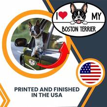 I Love My Terrier - Calcomana magntica para coche, 4x 6 pulgadas, ovalada, decoracin para vehculo, nevera, lindo perro mirador, imn de parachoques para amantes de la - Boston Terrier - Ver 4