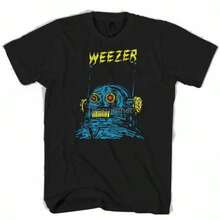 Weezer Blue Album Man Woman T-Shirt Heavyweight T Shirts For Men Plus Size Graphic Tees - Black - View 1