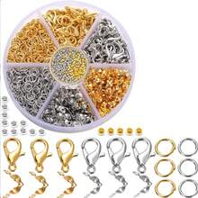 420pcs/Box Gold & Silver Tone Jumpring, Lobster Clasp, Crimp Beads, Optional 1pc Plier, 1pc Tweezer, DIY Jewelry Making Supplies - Multicolor - View 10