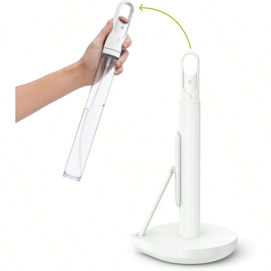 Simplehuman Standing Paper Towel Holder With Spray Pump, Brass Stainless Steel - White Stainless Steel - View 1