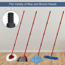 Spin Mop Replacement Handle, 4 Section 30 Inch To 58 Inch Stainless Steel Mop Replacement Handle For O-Ceda Spin Mop EasyWring Triangle Spin Handle For Floor Cleaning(Black) - Black and Red - View 10