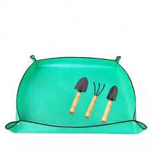 园艺垫和园艺工具，用于换盆和土壤混合 - 适用于多肉植物和绿色植物，绿松石色，易于清洁的织物/塑料，非常适合阳台园丁，花园维护功能性园艺工具，耐用的塑料织物，植物垫