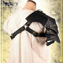 1件中世紀單肩護甲 PU皮革角鬥士騎士肩甲，維京文藝復興 Cosplay 肩甲，節慶派對舞台服裝道具，萬聖節 - 彩色 - 查看 8