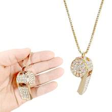 1/2/5pcs Elegant Gold-Plated Whistle Pendant Necklace, Fashion Whistle Jewelry Tool, Outdoor Survival Whistle, Metal Referee Whistle, Luggage Hanger, Emergency Survival Whistle, And Referee Whistle, Elegant Necklace For Men And Women, Party Host Supplies, Maintain Order, Suitable For Outdoor Activities, School , Hiking, Camping, Travel, Thanksgiving, Valentine's Day, Christmas, Party, Birthday, Memorial Gift, New Year Gift, Women's Gift, Men's Gift, Party Favors