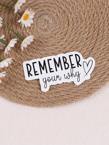 1PC Remember Your Why Motivational Sticker – Inspirational Vinyl Decal | Uplifting Positive Quote For Laptops, Water Bottles & Journals - Multicolor - View 11