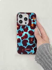 Cheetah, Leopard Print 1pc Leopard Print Vintage Style Colorblock Phone Case, Compatible With IPhone 16 Pro Max/15 Pro/14/13/12/11/17 Pro, Anti-Drop Protective Cover