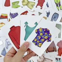 Complete Clothing Identification Game Set With Apparel Illustration Cards And Style Matching Mechanics - Multicolor - View 4