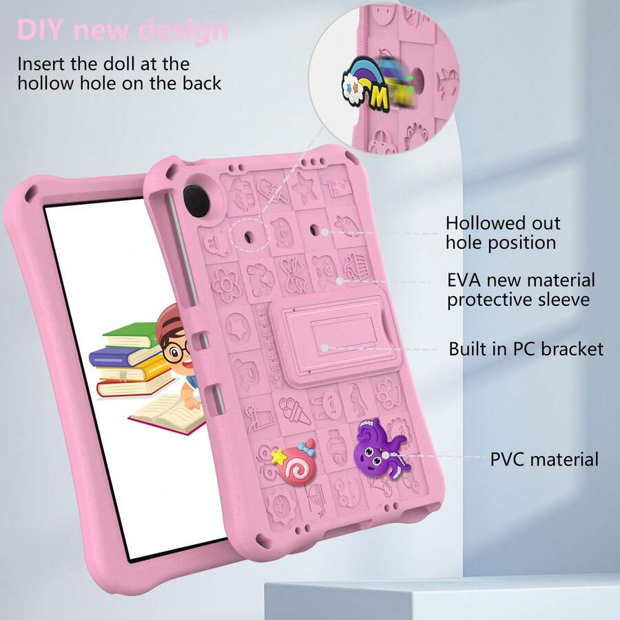 Durable Drop-Proof EVA Tablet Case With Stand Compatible With IPad Redmi For Galaxy Tab A9/A7 Lite/A 8.0/A11/A11 Plus/A9 Plus/Redmi Pad SE 11/IPad A16 11-Inch) (Tablet Not Included) - Pink - View 1