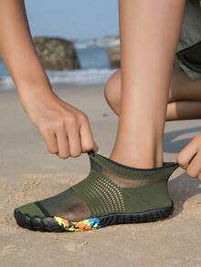 ZVB Couples Water Shoes Suitable For Barefoot Lovers, Soft-Soled Women's Beach Shoes For Swimming, Diving, Outdoor Quick-Drying Summer Sandals, Fishing Water Shoes, Non-Slip Breathable Wading Shoes - Army Green - View 4