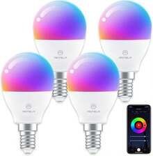 Antela Ampoule Connectée WiFi G45 E14 4.5W Ampoule LED Intelligent RGB+CCT 2700K-6500K Compatible With Voice Assistant, Télécommande, Commande Vocale - 白色 4pc - 查看 6