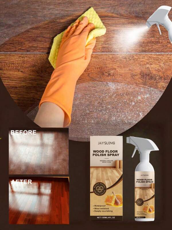 120ml Wood Floor Beeswax Care Spray; Floor Care Spray; Effective For Removing Stains On Wooden Products, Keeps The Environment Fresh And Residue-Free, Suitable For Various Floor Materials With Strong Versatility. Can Be Used As A Carnival Gift.