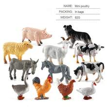 Modelos realistas en miniatura de animales de granja, incluyendo pollo, pato, ganso, caballo y vaca, adecuados para regalos de vacaciones, educación científica y desarrollo cognitivo, regalos de Navidad y Halloween