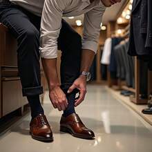 Men's Bamboo Crew Dress Socks 4-Pack, Breathable & Seamless - Black - View 8