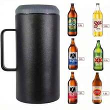 Termo Tarro Multiusos Porta Caguamon Gorilon 1.2 L, porta caguama master holder El Original Porta Caguamon ajustable para todo tipo de botellas de caguama, micheladas gigantes, gomichelas - Negro - Ver 6