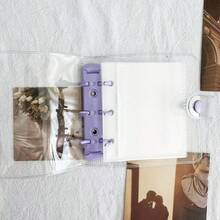 1pc A8 Single-Layer 10-Card Capacity 3-Inch Photo Card Holder Loose-Leaf Album, PVC Idol Photo Storage Album, Stargazing Photo Card Album, Student Stationery Photo Album, Minimalist Style DIY Photo Album Card Collection Flip Book