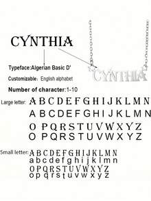 定制姓名男女项链，时尚个性化简约草书字母字体不锈钢五角星颈链，生日珠宝家庭节日礼物，母亲节送给妈妈的礼物，银色、金色时尚，秋季时尚，休闲，复古，色彩缤纷，足球妈妈的独特理想礼物，送给女友、妈妈、家人，适合舞会、派对、新年魅力，女士珠宝 - 銀色 - 查看 13