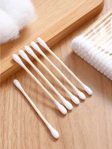 100/300/500/800 Piezas Bastoncillos Premium - Diseño de doble punta, adecuado para la limpieza suave de oídos y nariz, herramienta de maquillaje esencial para la rutina de cuidado personal, bastoncillos para limpieza de oídos, cuidado de la nariz, bastoncillos de doble extremo, suaves, empaque higiénico, empaque duradero, bastoncillos para salón de belleza, bastoncillos de madera para limpieza cosmética, consejos de belleza y cuidado personal