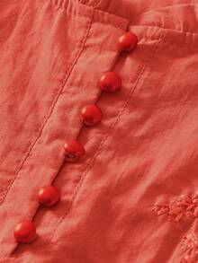 Women's Embroidered Loose Retro Long Sleeve Blouse Top, Suitable For Autumn - Red - View 7