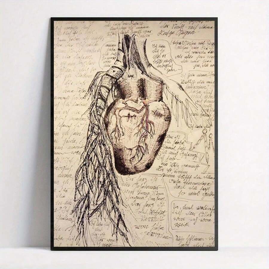 Da Vinci Anatomy Canvas Poster - Frameless Human Body Art Print For Living Room, Bedroom & Home Office Decor