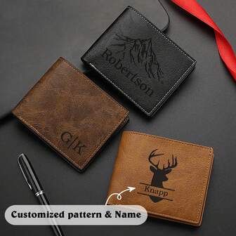 Carteras personalizadas para hombres, carteras de cuero grabadas, carteras con cremallera personalizadas como regalo de aniversario para padres, regalos para hombres, billetera mini, monedero, cartera de dinero