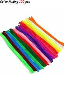 400/100pcs Value Pack DIY Pipe Cleaners, Macaron Colors, Random Mixed Colors Bulk Includes Dense Chenille Stems, Fluffy Sticks, Craft Pipe Cleaners, Pipe Cleaners Crafts Arts And Crafts Decorative Chenille Stems Supplies, Christmas Gifts Random Color Chenille Stems, DIY Craft Pipe Cleaners For Bouquets, Headbands, Bracelets, Bright Colors And Thickened, Suitable For Valentine's Day, Birthday, Party Favors