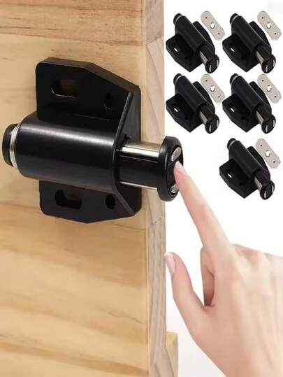 4 piezas Rebotador magnético para puerta de gabinete - Pestillo magnético de toque, pestillos y enganches de puerta de gabinete de apertura por presión, imanes de apertura de puerta de liberación por presión para gabinetes y cajones